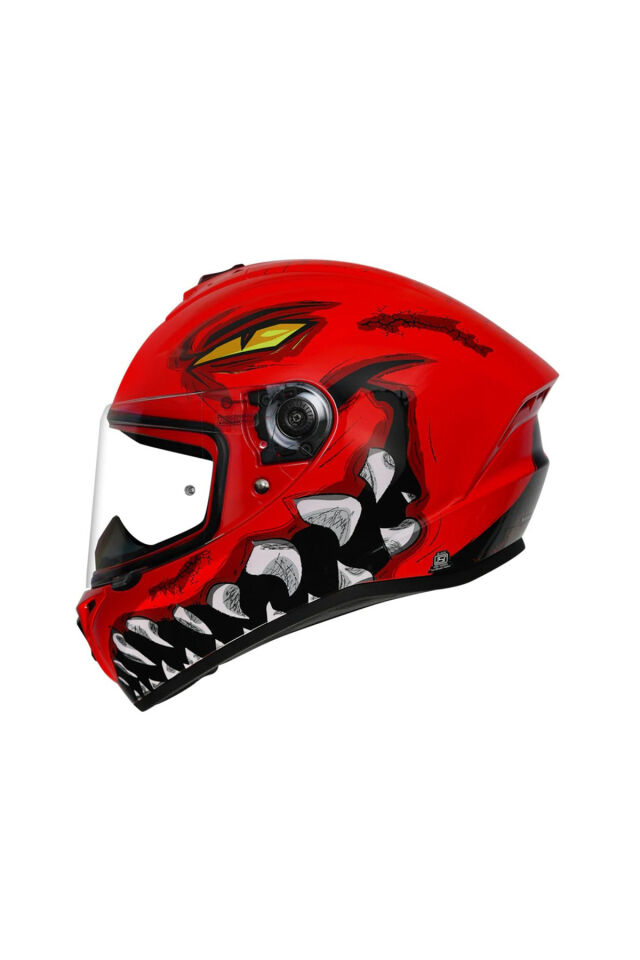 Draken S Forza A5 Matt Red Full Face Motosiklet Kaskı + Yedek Siyah Vizör