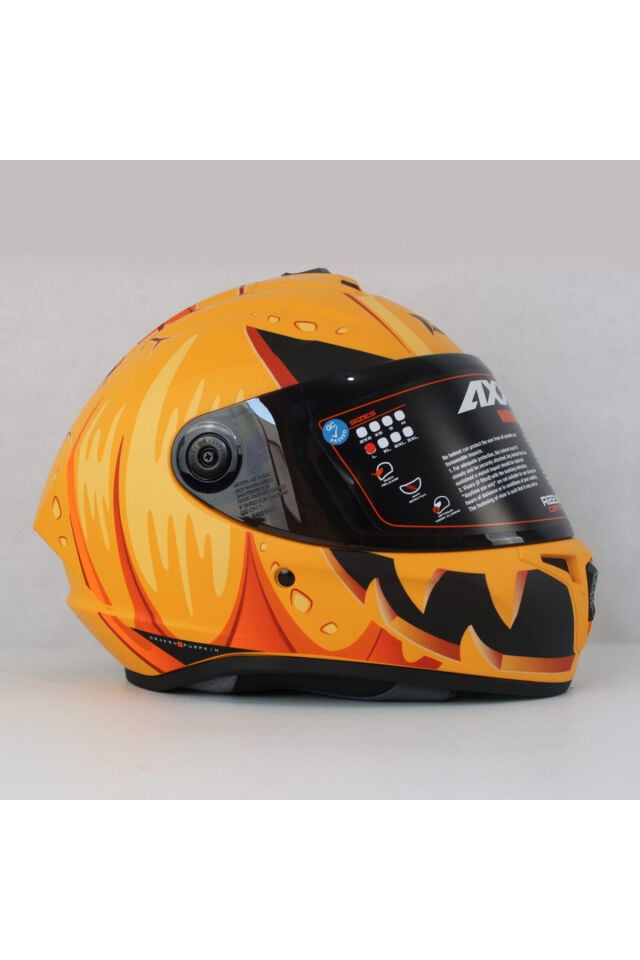 Draken S Pumpkin C3 Matt Yellow Kapalı Motosiklet Kaskı + Siyah Yedek Vizör