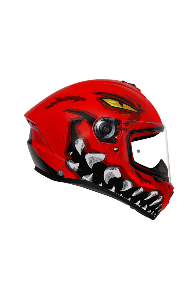 Draken S Forza A5 Matt Red Full Face Motosiklet Kaskı + Yedek Siyah Vizör 2XL - Kırmızı