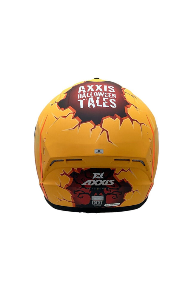 Draken S Pumpkin C3 Matt Yellow Kapalı Motosiklet Kaskı + Siyah Yedek Vizör Turuncu - XL