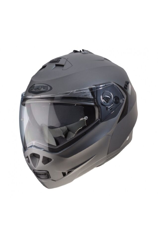 Duke 2 Gun Metal Mat Gri Açılır Motosiklet Kaskı Pinlock S - Gri