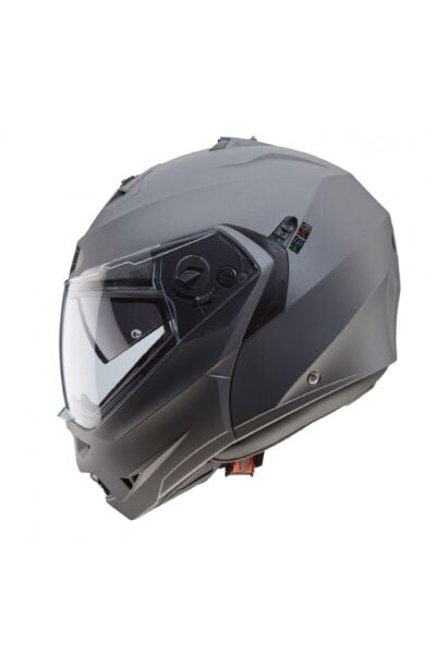 Duke 2 Gun Metal Mat Gri Açılır Motosiklet Kaskı Pinlock Gri - S