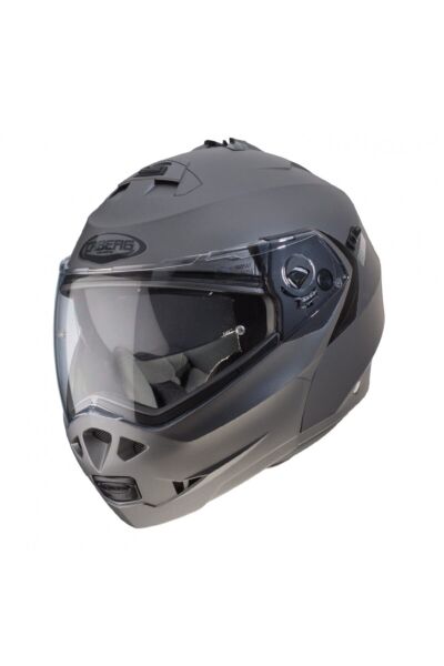 Duke 2 Gun Metal Mat Gri Açılır Motosiklet Kaskı Pinlock Gri - L