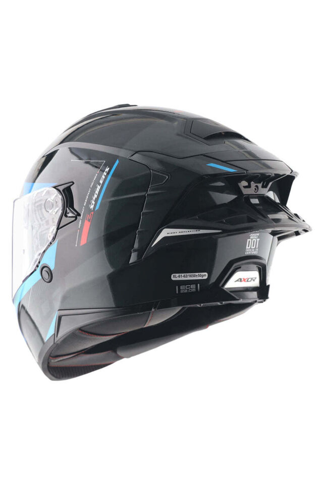 BRUTALE KRYPTIC FULL FACE PARLAK SİYAH MAVİ XL