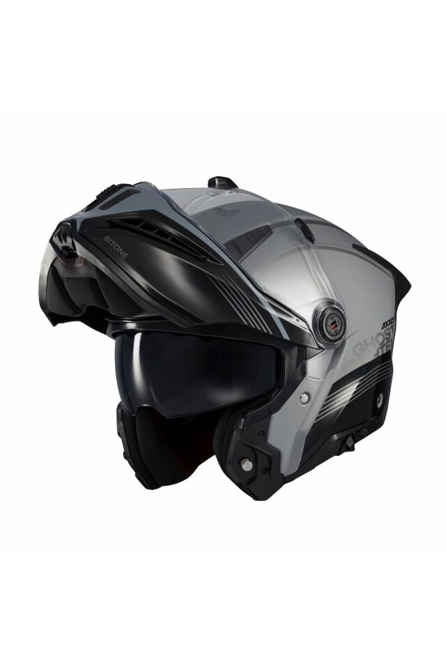 Ghostfighter SV Bitone C2 Gri Motosiklet Çene Açılır Kaskı