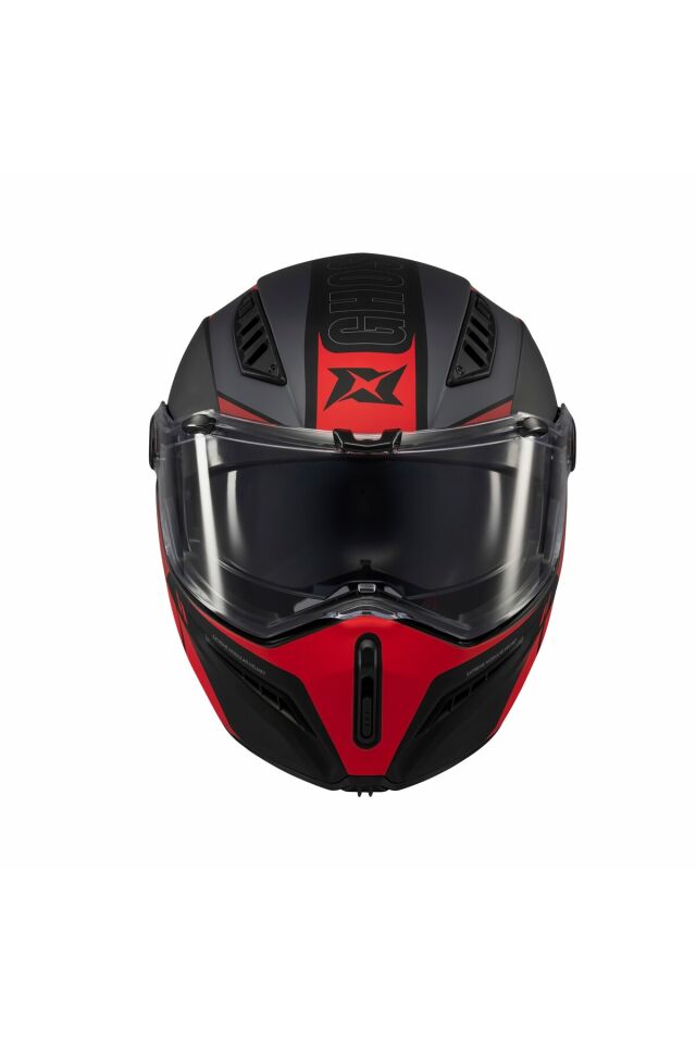 Ghostfighter SV Maniac B5 Black Red Motosiklet Çene Açılır Kask