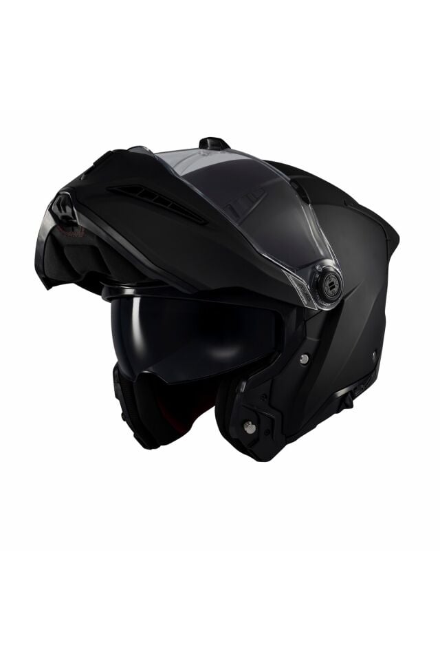 Ghostfighter SV Mat Siyah Motosiklet Çene Açılır Kaskı