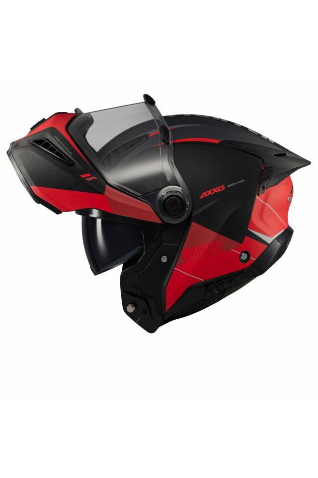 Ghostfighter SV Maniac B5 Black Red Motosiklet Çene Açılır Kask ÇOK RENKLİ - L