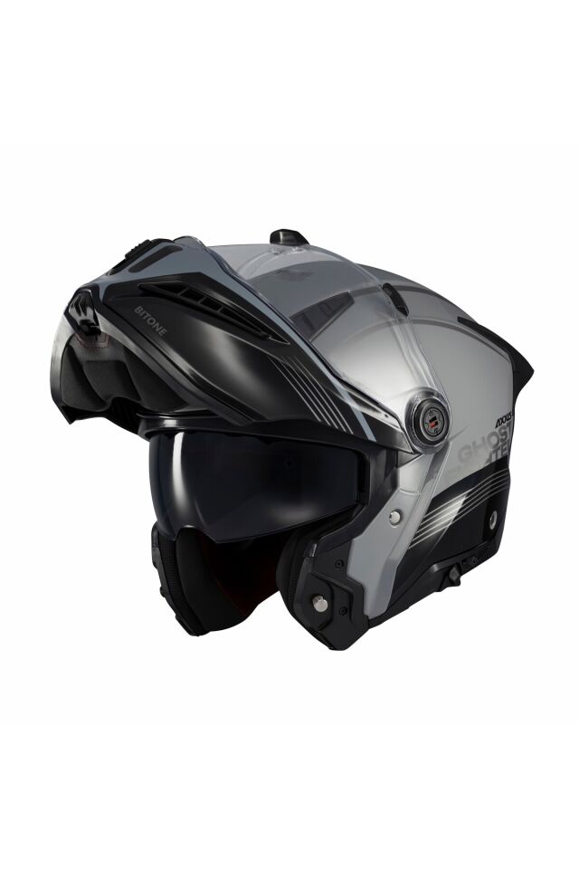 Ghostfighter SV Bitone C2 Gri Motosiklet Çene Açılır Kaskı Gri - M