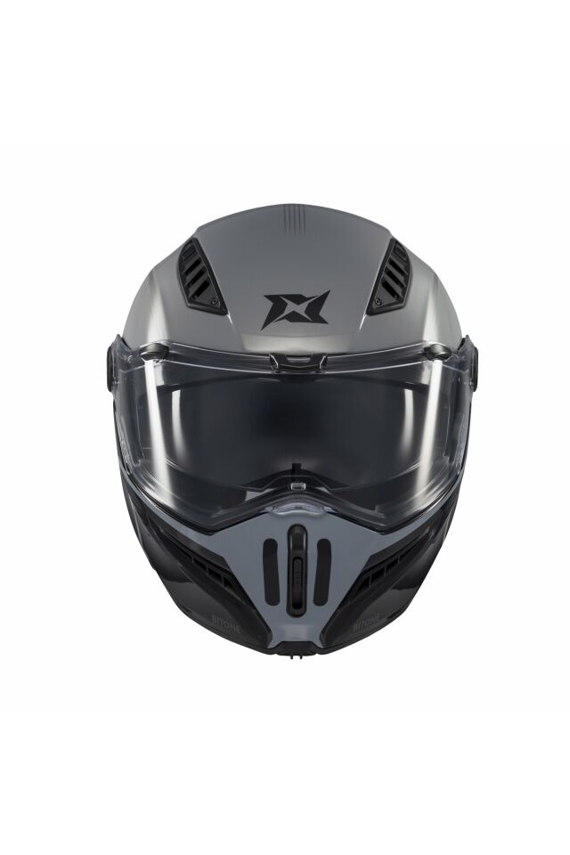 Ghostfighter SV Bitone C2 Gri Motosiklet Çene Açılır Kaskı Gri - M