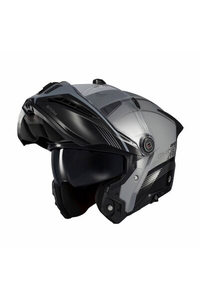 Ghostfighter SV Bitone C2 Gri Motosiklet Çene Açılır Kaskı Gri - XL