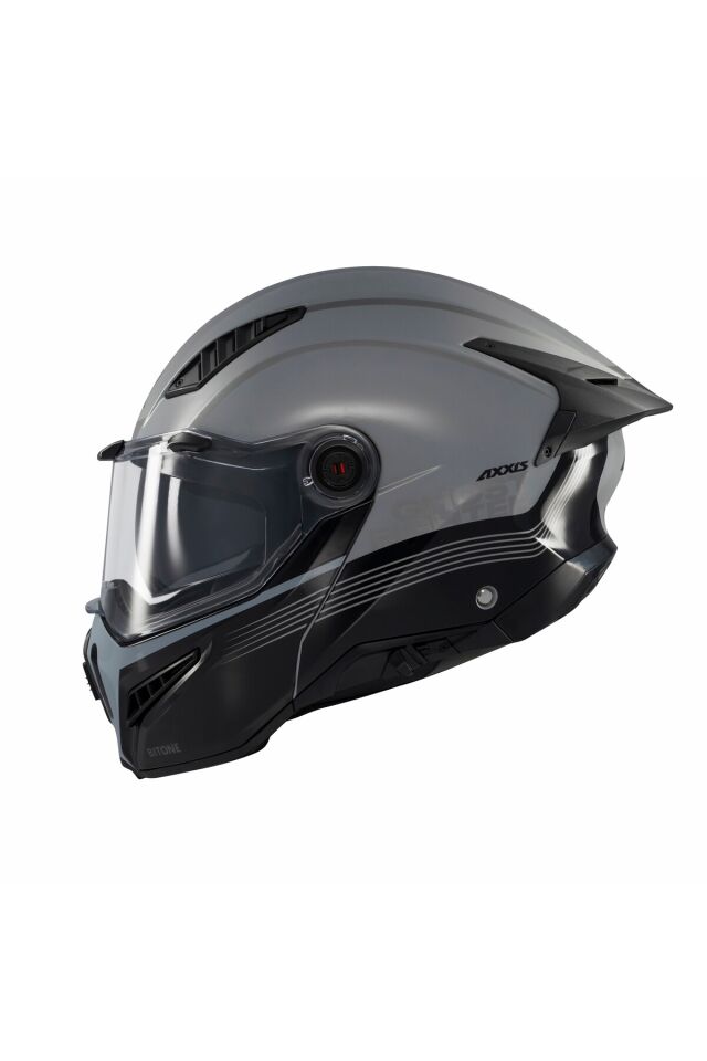 Ghostfighter SV Bitone C2 Gri Motosiklet Çene Açılır Kaskı Gri - XL