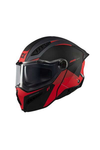 Ghostfighter SV Maniac B5 Black Red Motosiklet Çene Açılır Kask ÇOK RENKLİ - M