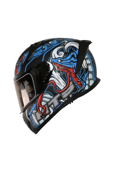 M-801 Kapalı Kask Güneş Vizörlü Myth Blue