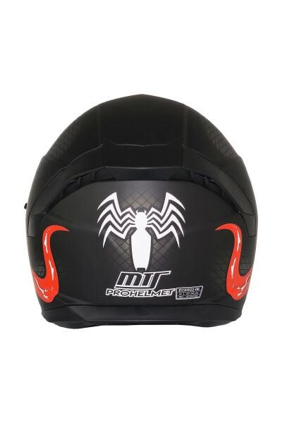 M-910 STARLİNE MAT SİYAH-KIRMIZI GÜNEŞ VİZÖRLÜ KASK (SİYAH CAMLI)