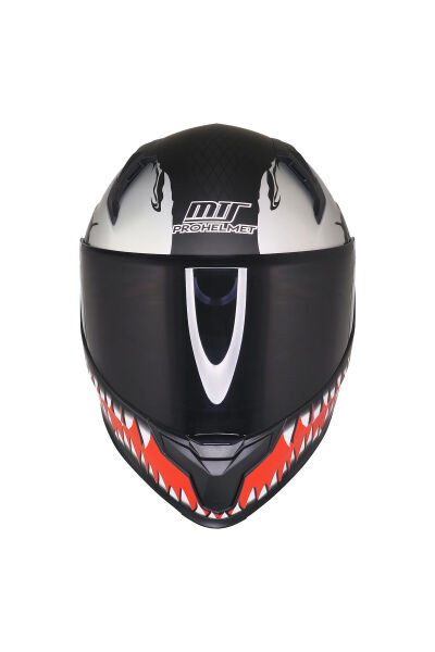 M-910 STARLİNE MAT SİYAH-KIRMIZI GÜNEŞ VİZÖRLÜ KASK (SİYAH CAMLI) XL