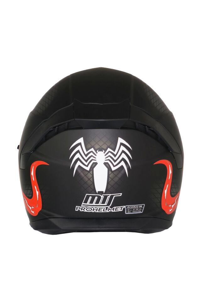 M-910 STARLİNE MAT SİYAH-KIRMIZI GÜNEŞ VİZÖRLÜ KASK (SİYAH CAMLI) XL