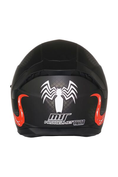M-910 STARLİNE MAT SİYAH-KIRMIZI GÜNEŞ VİZÖRLÜ KASK (SİYAH CAMLI) 2XL