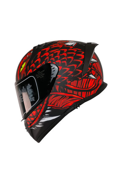 PRO HELMETS M-801 SNAKE DRAGLAX RED FULL FACE MOTOSİKLET KASKI