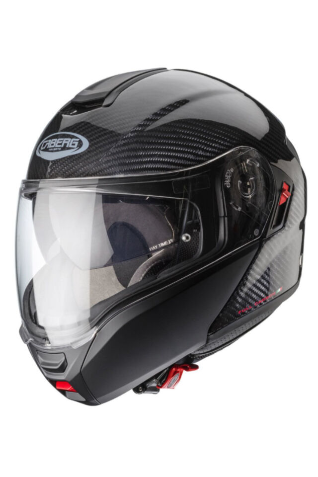 CABERG Levo X Carbon Güneş Vizörlü Çene Açılır Motorcu Kaskı Siyah - S