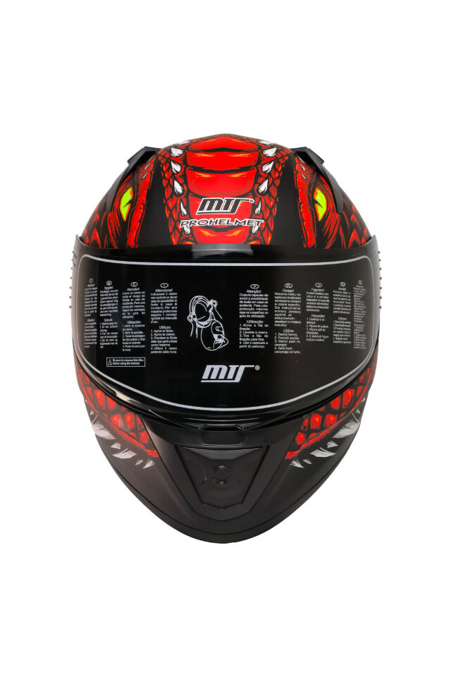 PRO HELMETS M-801 SNAKE DRAGLAX RED FULL FACE MOTOSİKLET KASKI M