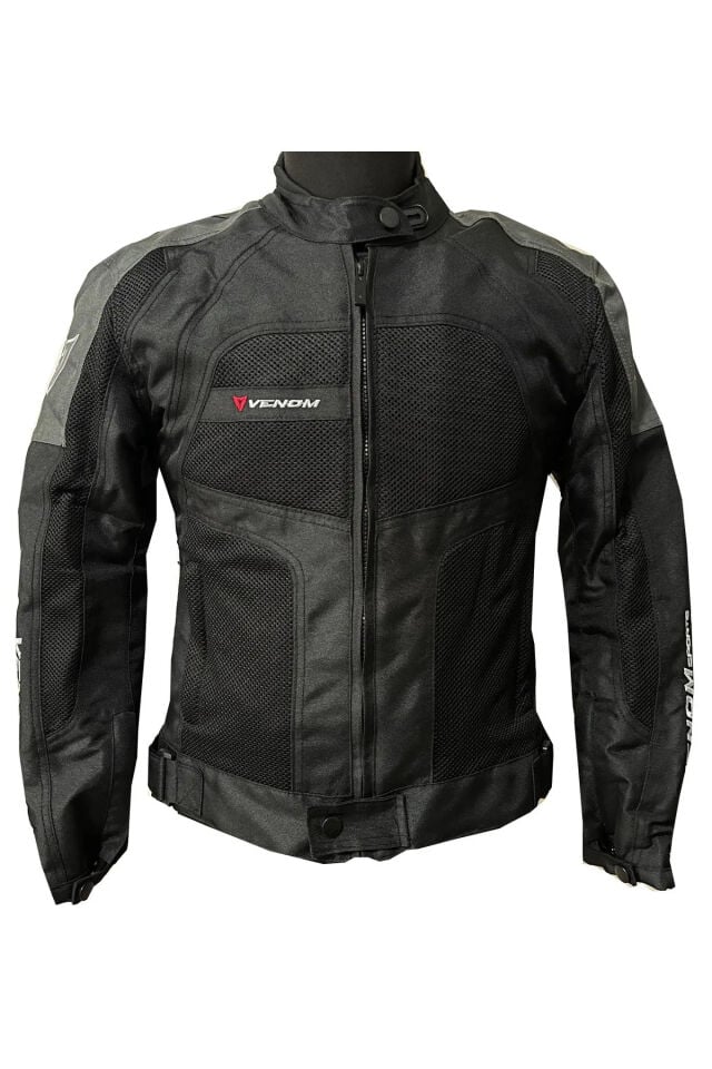 VENOM CEKET DYNAMIC SİYAH GRİ MOTOSİKLET MONTU