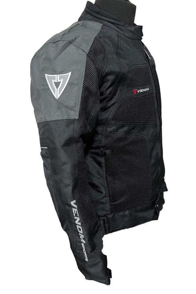 VENOM CEKET DYNAMIC SİYAH GRİ MOTOSİKLET MONTU L