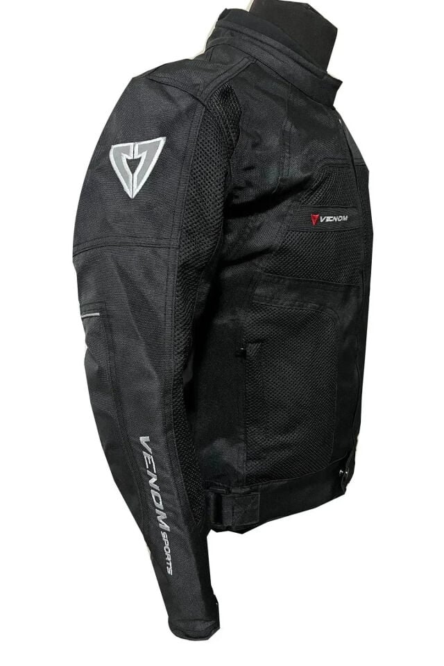 VENOM Dynamic Motosiklet Ceketi 4 Mevsim Siyah (KADIN)
