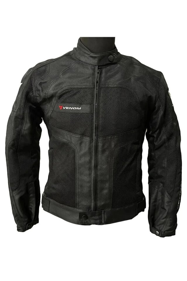 VENOM Dynamic Motosiklet Ceketi 4 Mevsim Siyah (KADIN)