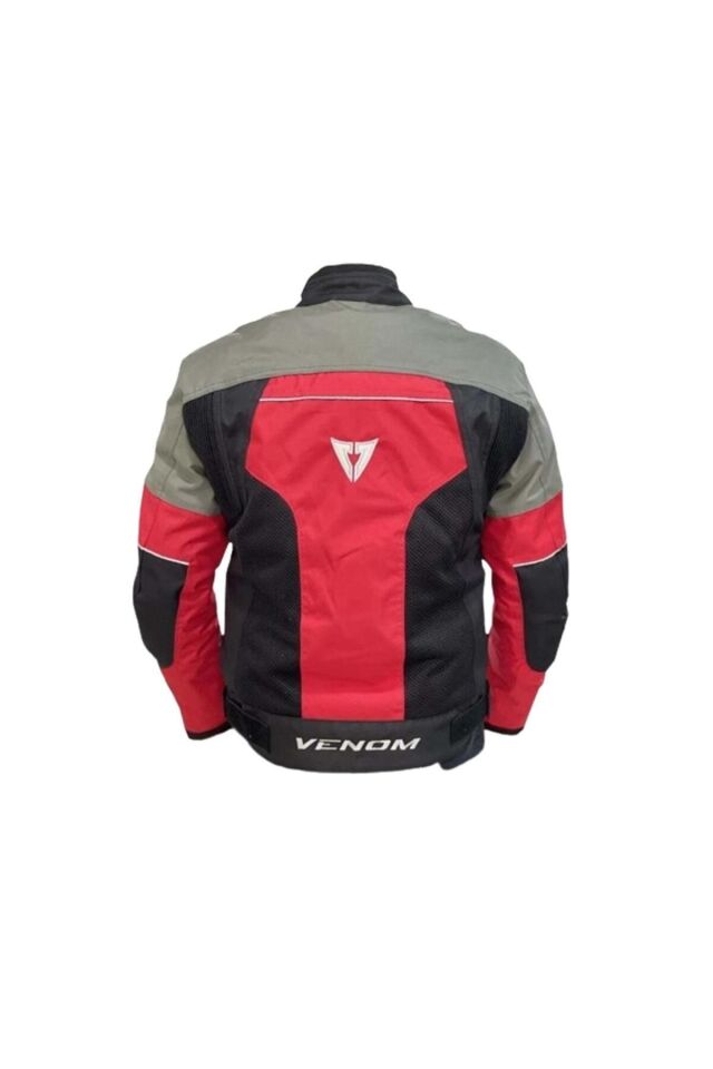 VENOM Siyah Gri Kırmızı Dynamic Dört Mevsim Motosiklet Montu XL