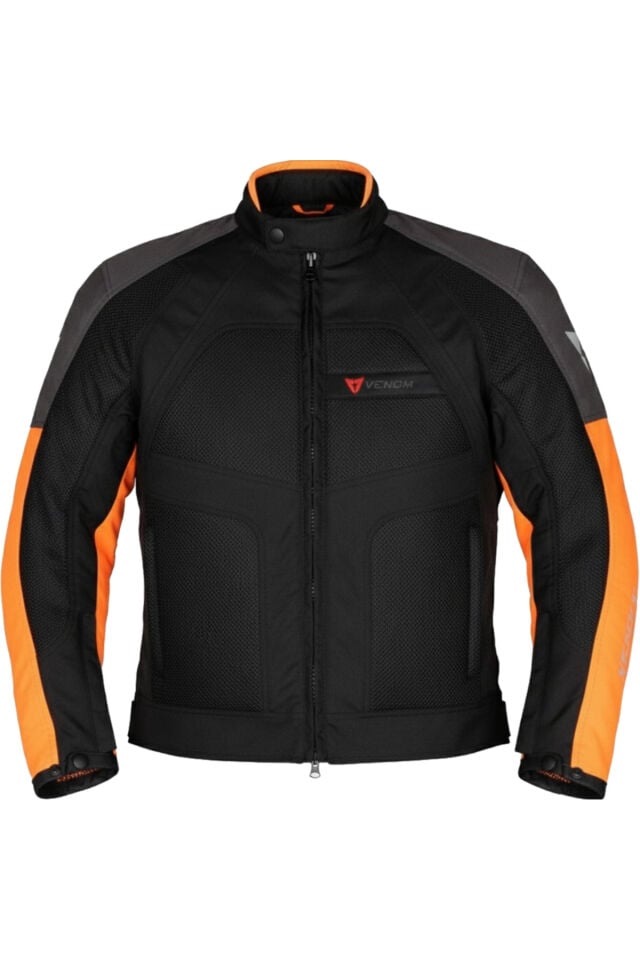 VENOM Motosiklet Mont 4 Mevsim Dynamic Siyah-Turuncu