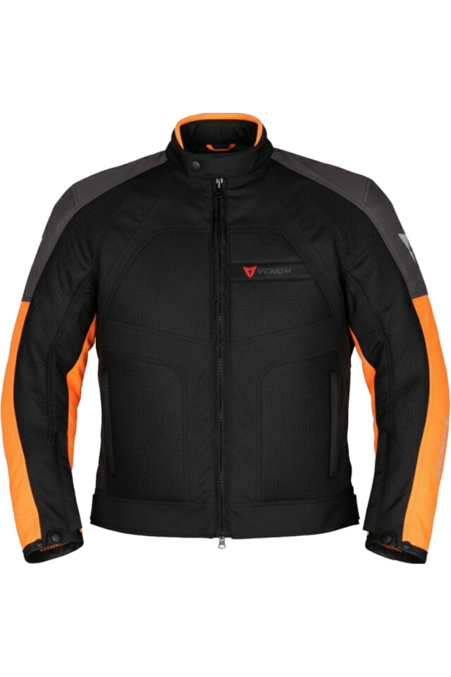 VENOM Motosiklet Mont 4 Mevsim Dynamic Siyah-Turuncu 3XL
