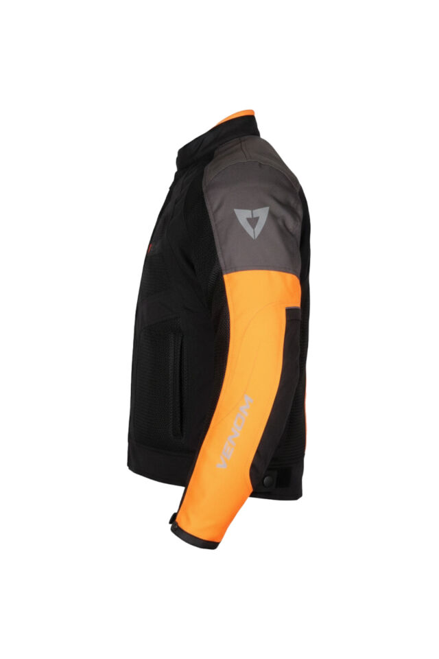 VENOM Motosiklet Mont 4 Mevsim Dynamic Siyah-Turuncu 2XL