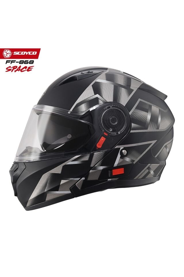 FF-868 Space Çene Açılır - Güneş Vizörlü ( Gözlüklü ) Motorsiklet Kaskı ( Dot-CE Sertifikalı )