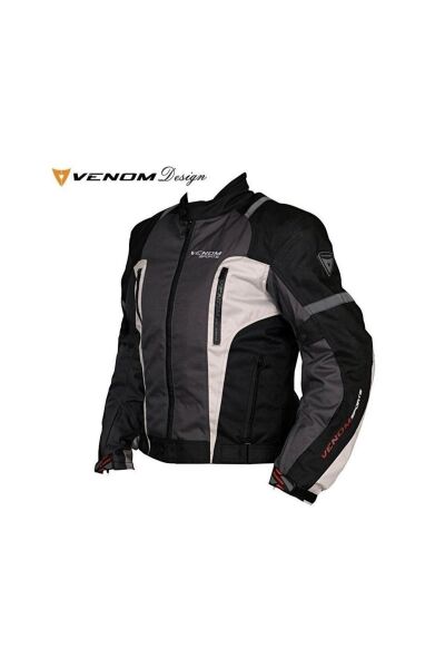 Ceket Air Racing Motorsiklet Montu Siyah - Gri XL