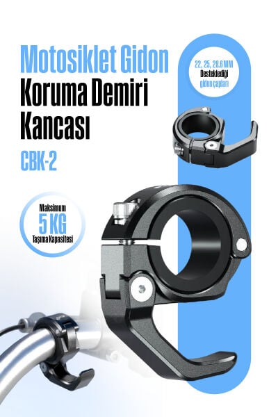 CBK-2 Alüminyum Motosiklet Gidon ve Koruma Demiri Kancası