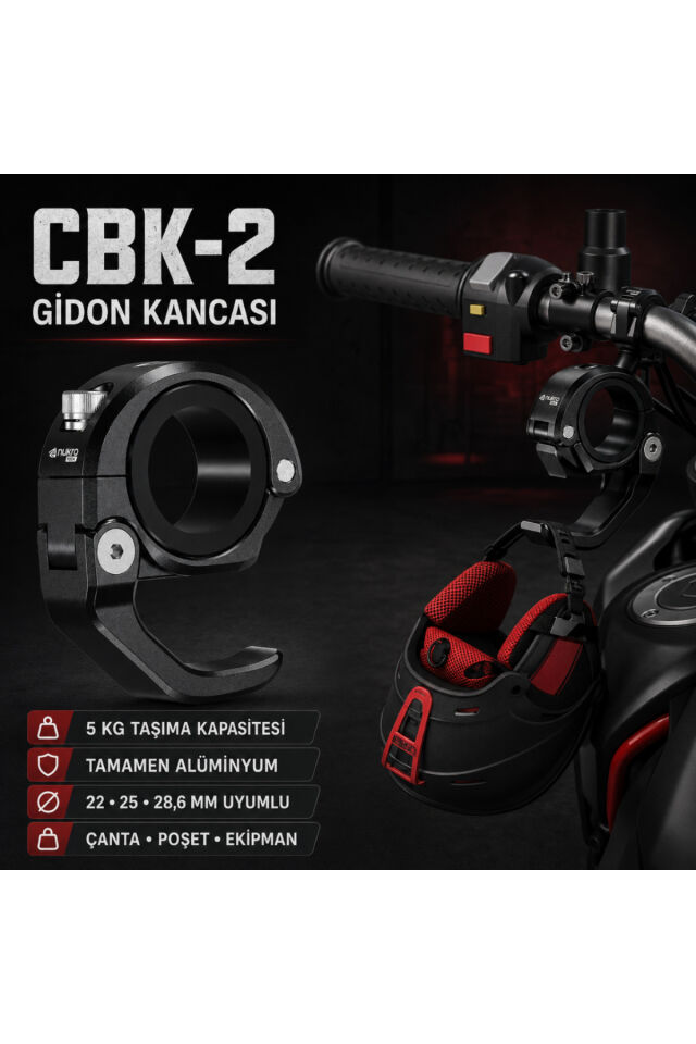 CBK-2 Alüminyum Motosiklet Gidon ve Koruma Demiri Kancası
