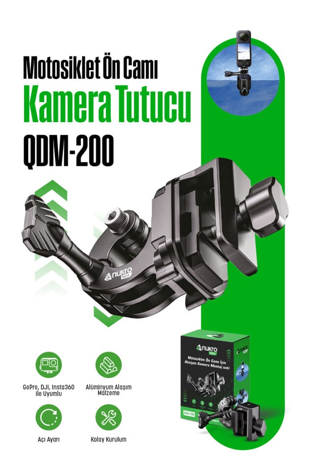 Motosiklet Ön Camı İçin Aksiyon Kamera Montaj Seti