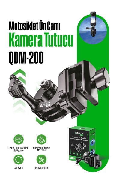 Motosiklet Ön Camı İçin Aksiyon Kamera Montaj Seti