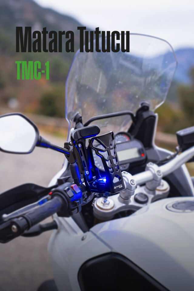 TMC-1 LED’li Motosiklet Termos Bardak ve Suluk Tutucu (GİDON VE KORUMA DEMİRİ BAĞLANTI APARATLI)