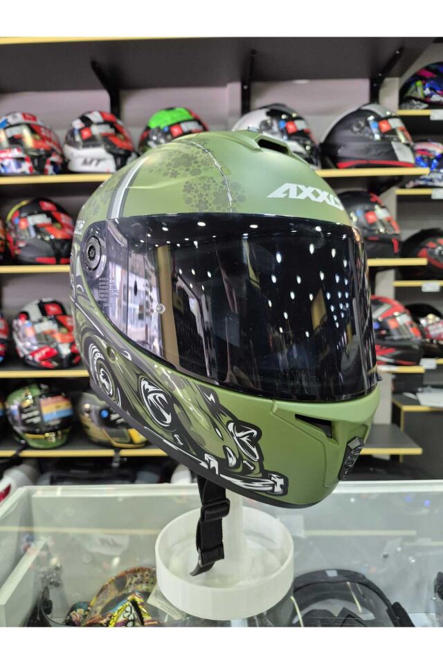 DRAKEN S IRON PEACE C6 MAT GREEN KAPALI KASK