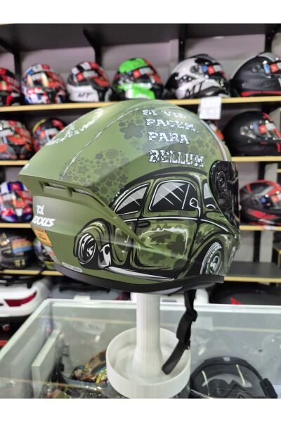 DRAKEN S IRON PEACE C6 MAT GREEN KAPALI KASK
