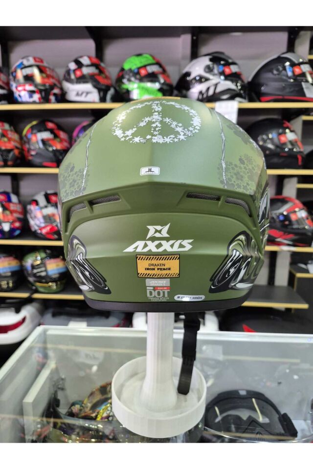 DRAKEN S IRON PEACE C6 MAT GREEN KAPALI KASK