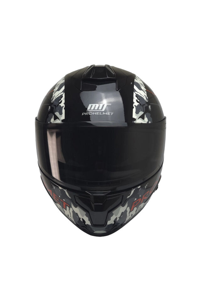 MTS X340 CLAY FULLFACE KASK P.SİYAH-KIRMIZI (SİYAH CAMLI)