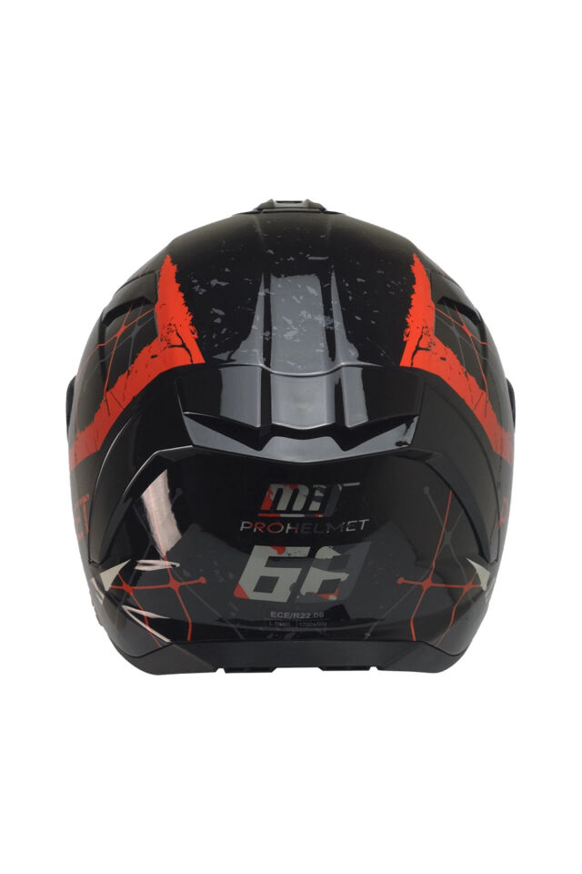 MTS X340 CLAY FULLFACE KASK P.SİYAH-KIRMIZI (SİYAH CAMLI)