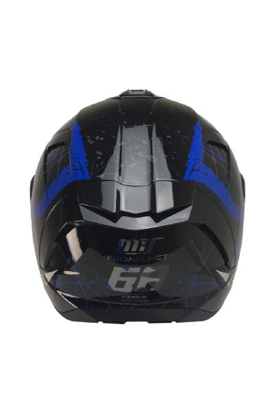 MTS X340 SOLY P.SİYAH-MAVİ FULLFACE KASK (SİYAH CAMLI) L
