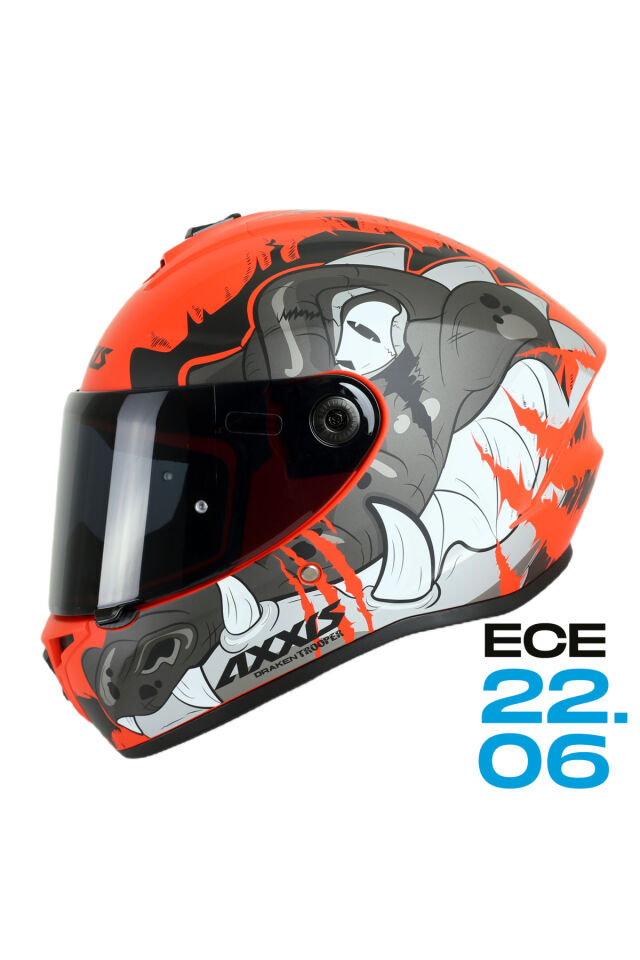 DRAKEN S TROOPER E5 DOT VE ECE 22.06 SİYAH VİZÖR M - Turuncu