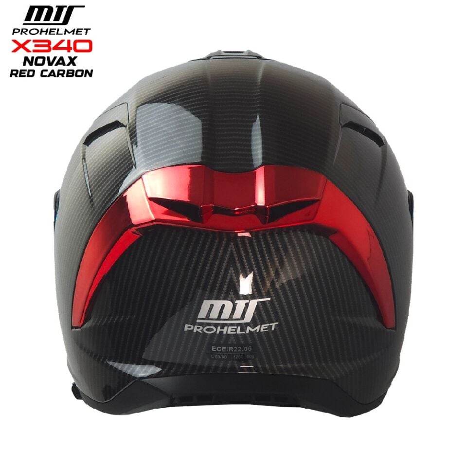 MTS X340 NOVAX RED CARBON KAPALI KASK