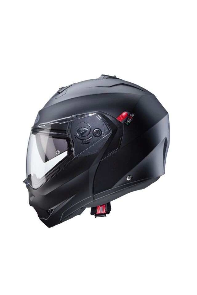 DUKE X MAT BLACK ÇENE AÇILIR MOTOSİKLET KASKI M - Siyah