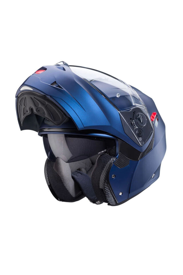 DUKE X TOUR ÇENE AÇILIR MOTOSİKLET KASKI MATT BLUE M - Mavi